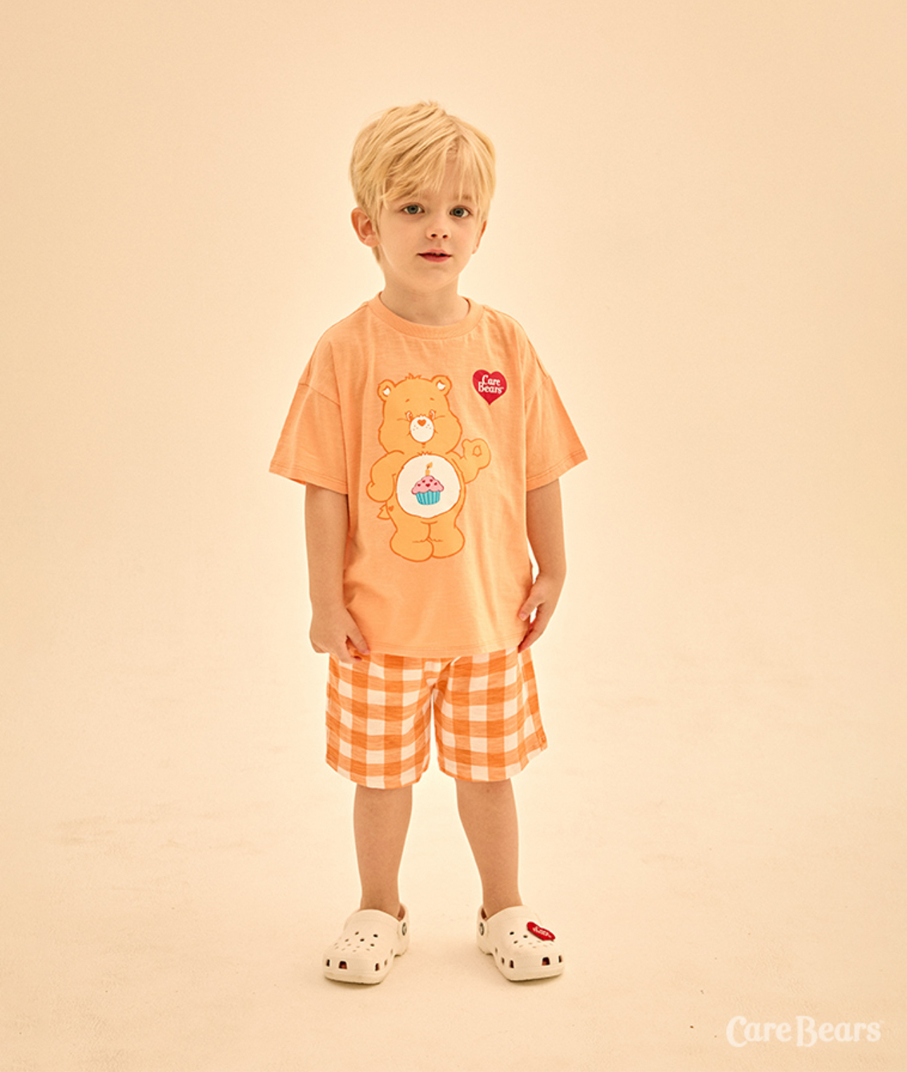 ☀️預訂 韓國直送☀️🇰🇷正版Care Bears兩色愛心生日小熊印花格紋上下套裝