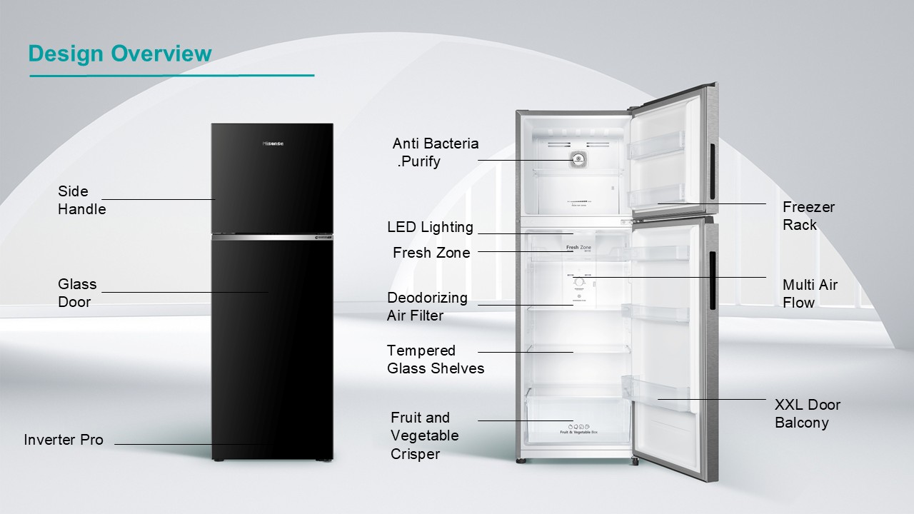 Hisense 420L 2 Door Inverter Refrigerator (RT469N4ABU)