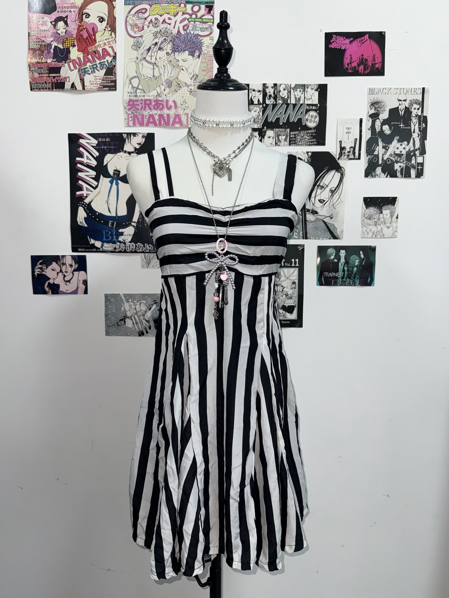 Y2K Mixed Stripe A-Line Mini Dress