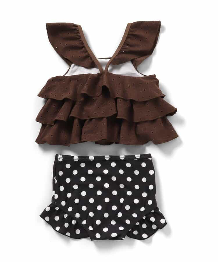 🇯🇵預訂 日本直送🇯🇵Apres les cours兩色多層蕾絲荷葉邊分體泳衣