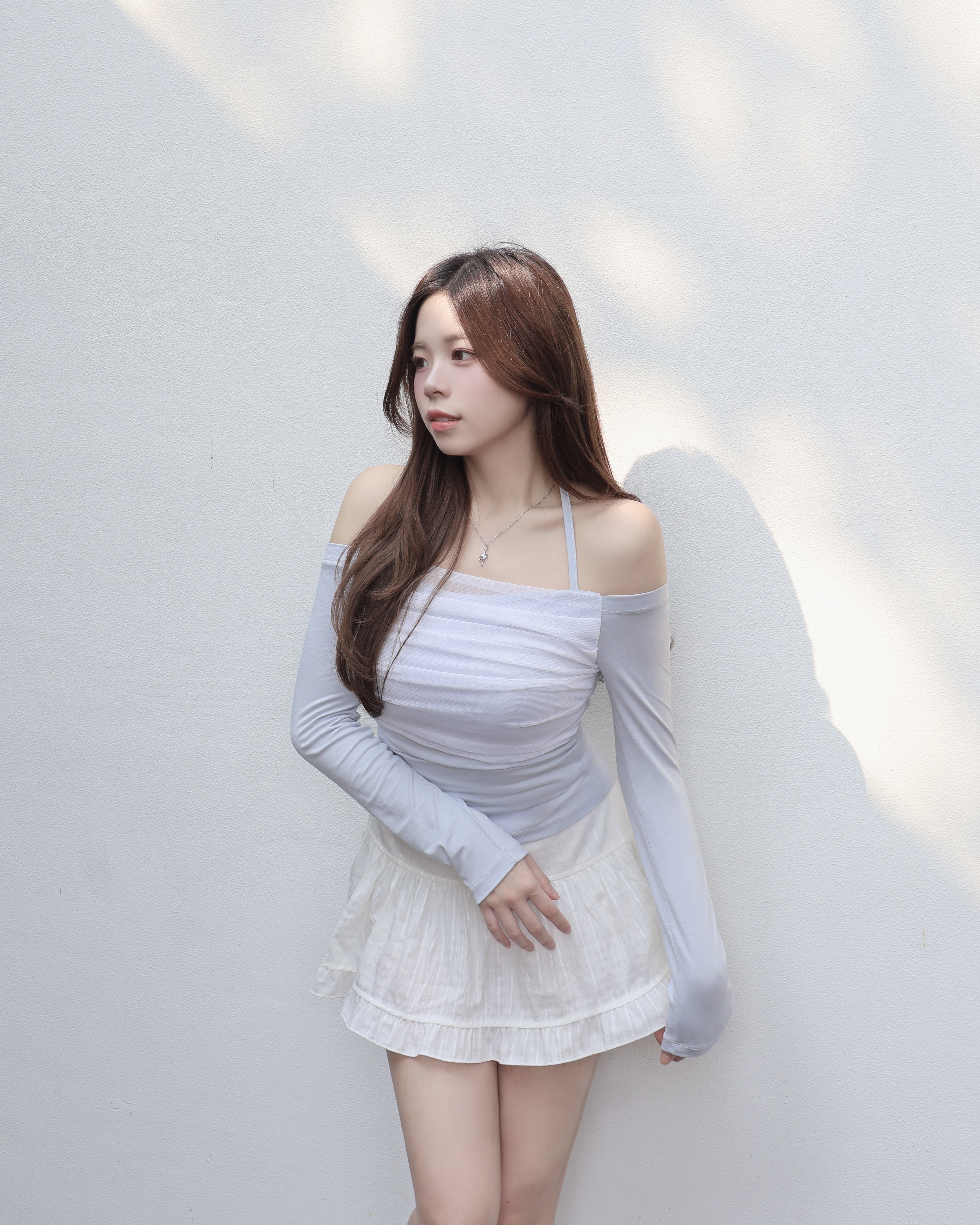  【 🫧一見鐘情♡延續大熱透紗～💭夢幻色調！親膚感網紗掛頸上衣💜 】 Dream Double Layer Top(三色入)