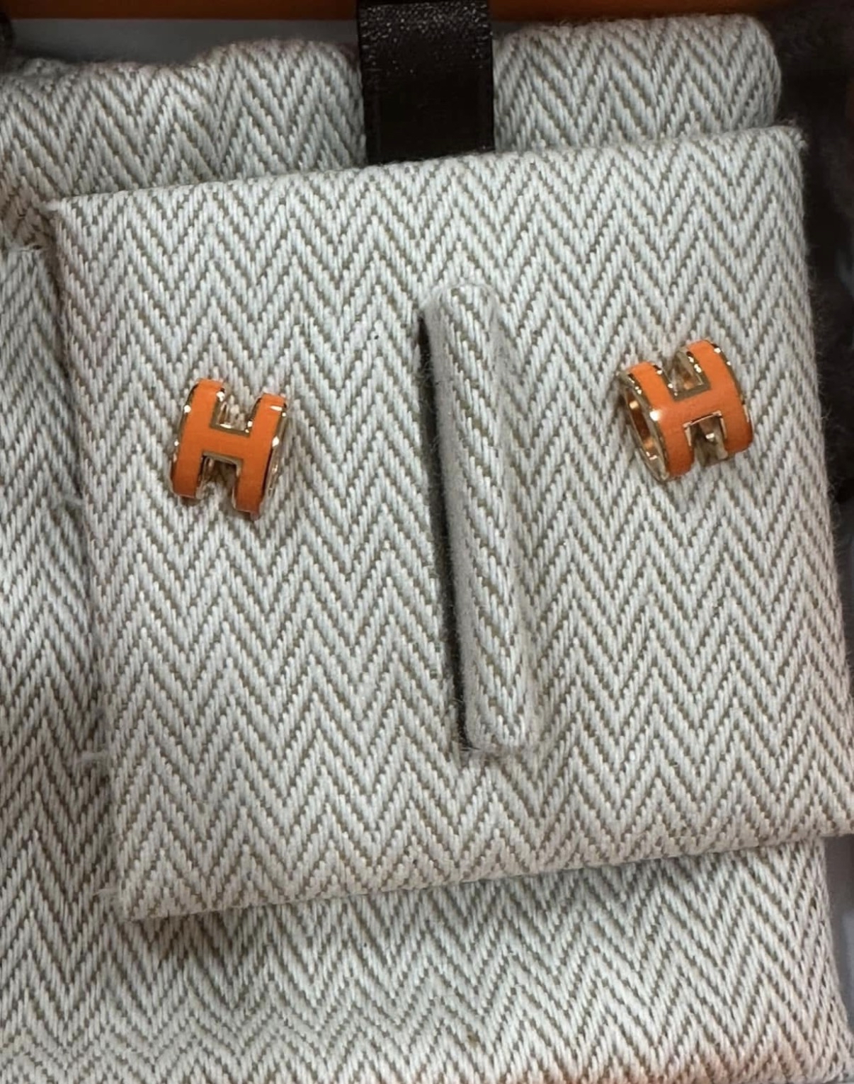 Mini pop H 耳環 橙玫瑰金