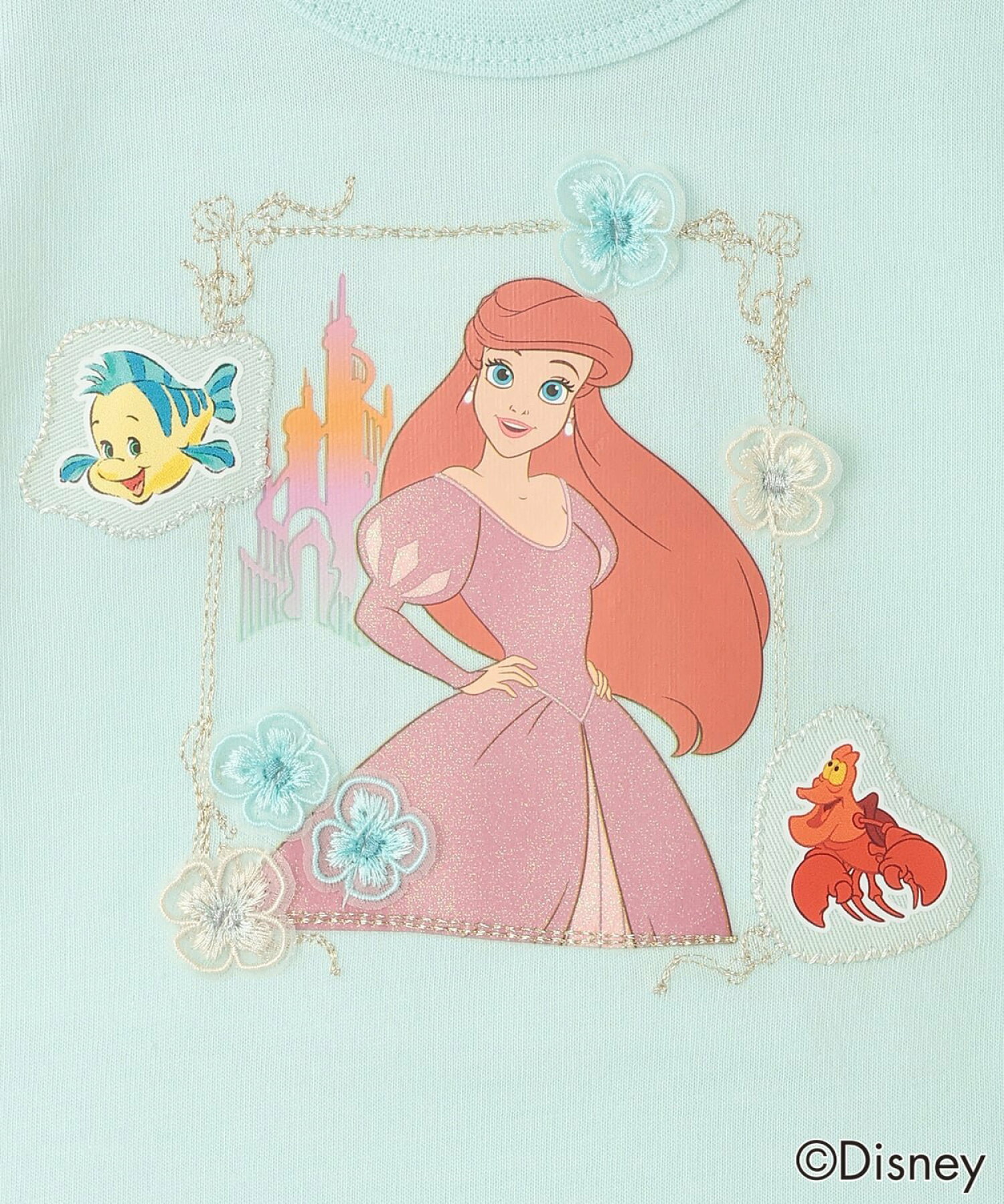 🆕【⭐訂購⭐】🌀🇯🇵 日本直送🇯🇵 #DisneyPrincess 立體花朵 貼花 刺繡 荷葉邊 短袖tee［5款選］🌀 [ELEA-0205][260623]