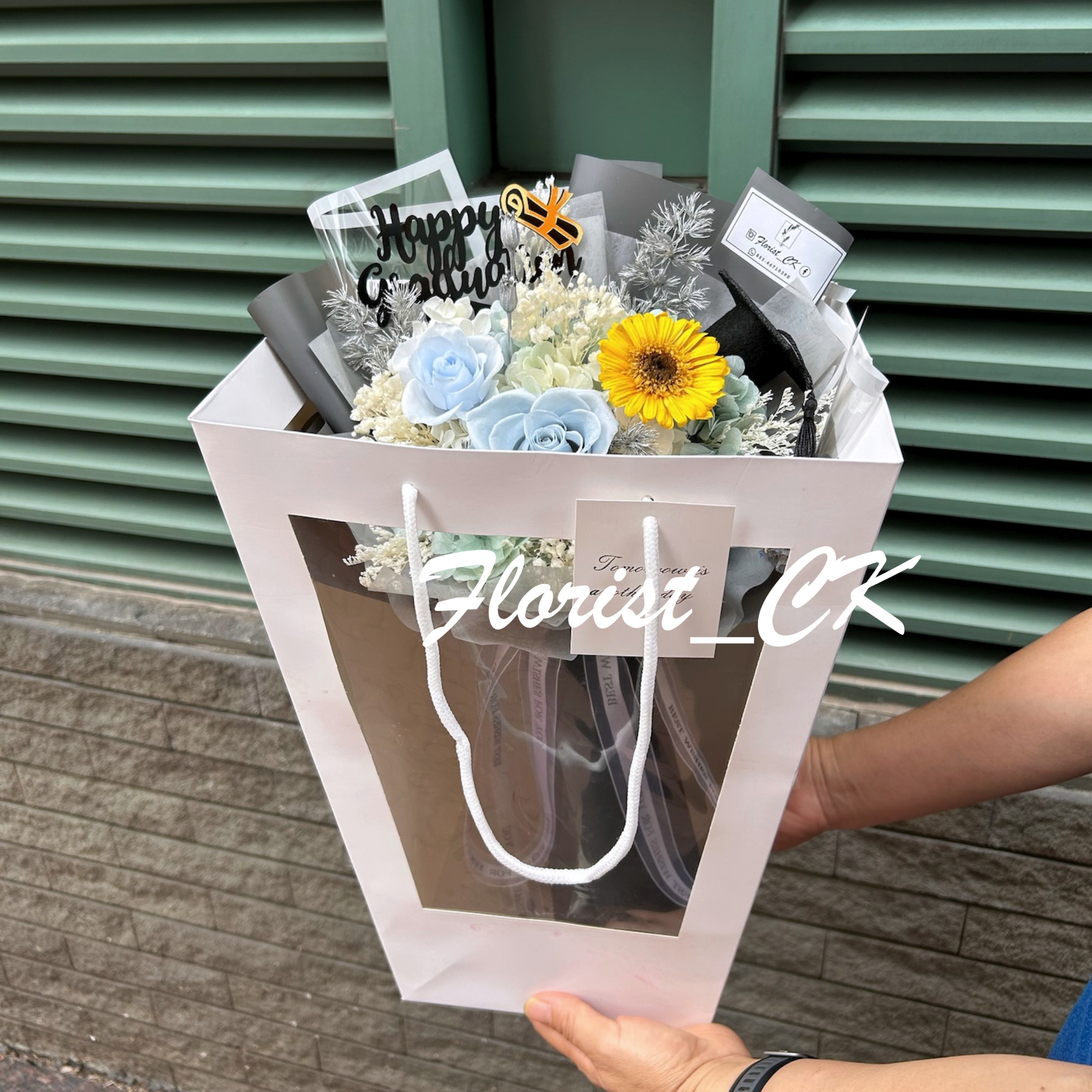 【2026 畢業推介】Eminence Bloom｜畢業之選｜永生玫瑰太陽花花束 (預訂款)