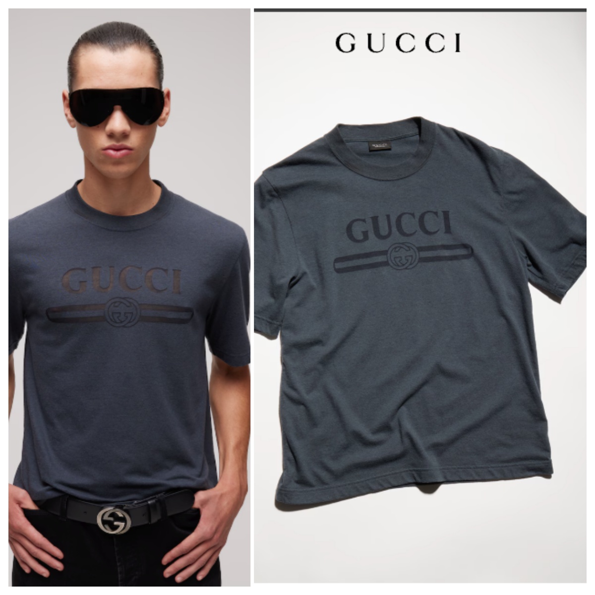 【頂級原單】GUCCI Cotton jersey T-shirt with devoré detail 織帶印花圓領短袖Tee