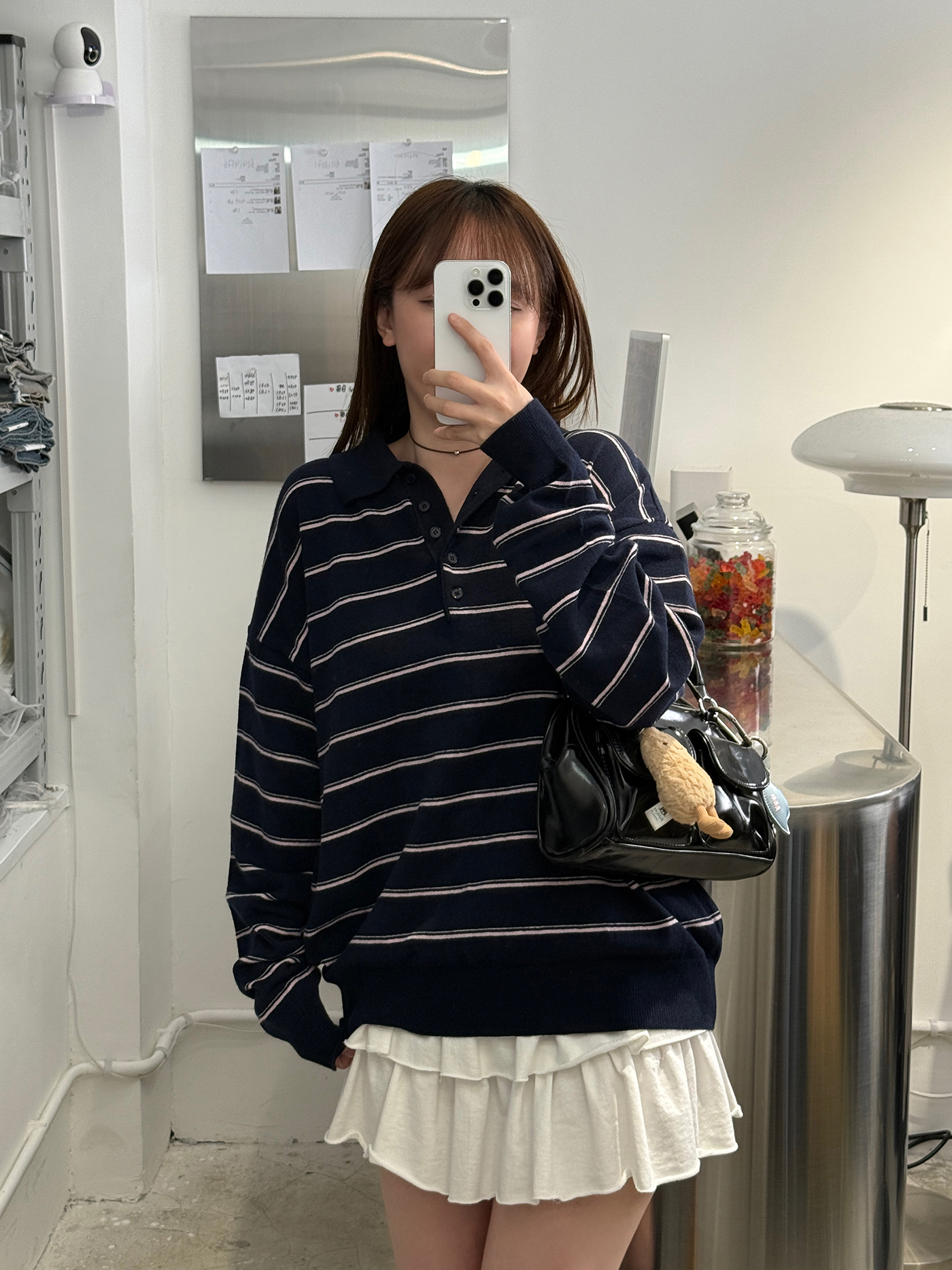 𝐂𝐨𝐥𝐥𝐚𝐫𝐞𝐝 𝐬𝐭𝐫𝐢𝐩𝐞𝐝 𝐤𝐧𝐢𝐭 𝐭𝐨𝐩
