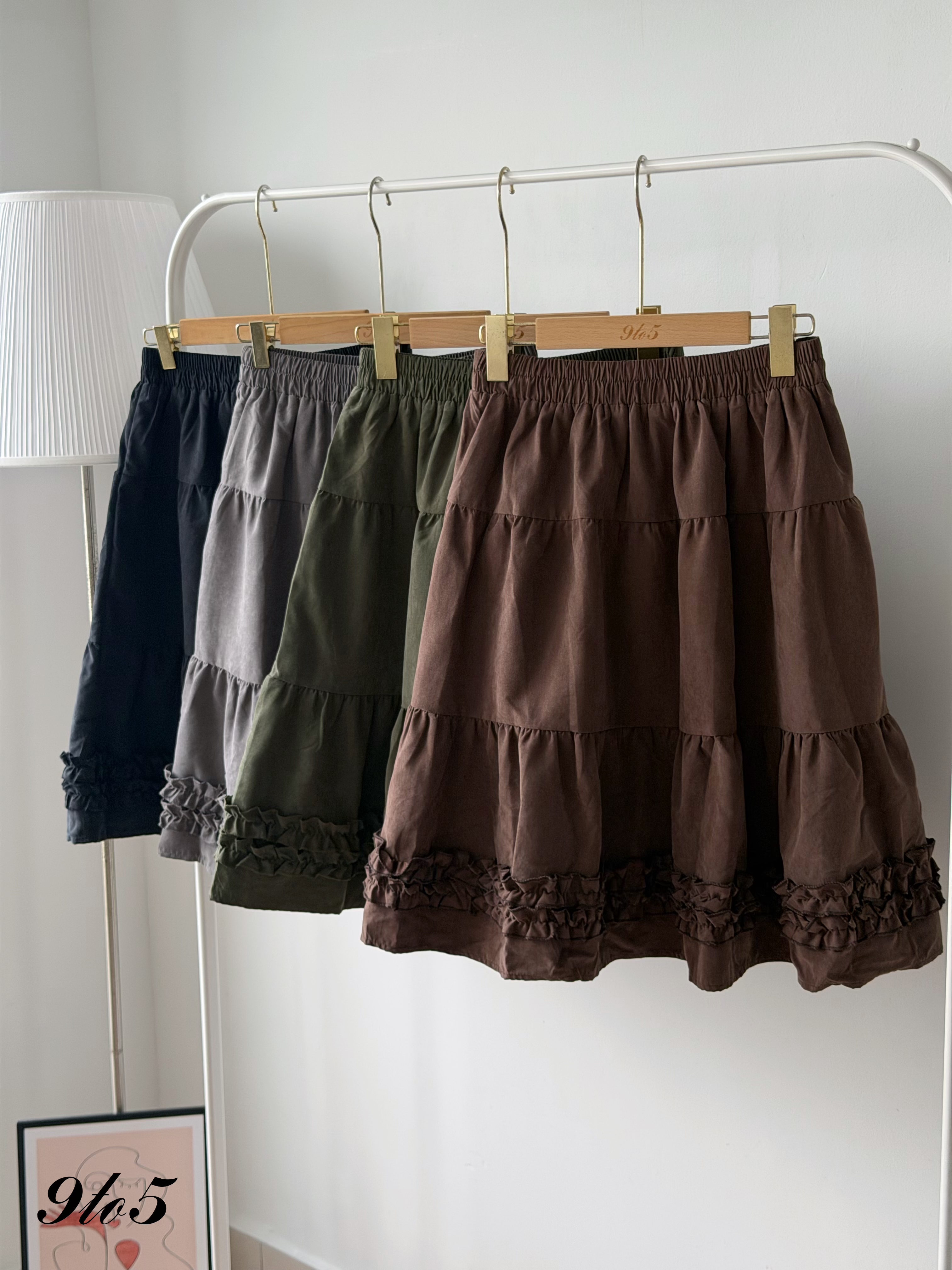 S2014 Midi Ruffle Layered Skirt - 4 Colors 