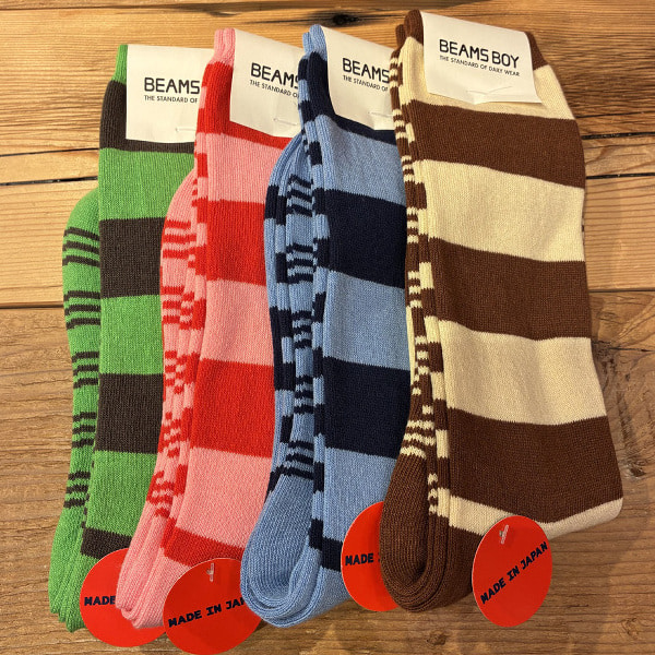 Beams Boy 日本製間條襪三隻裝 23-25cm