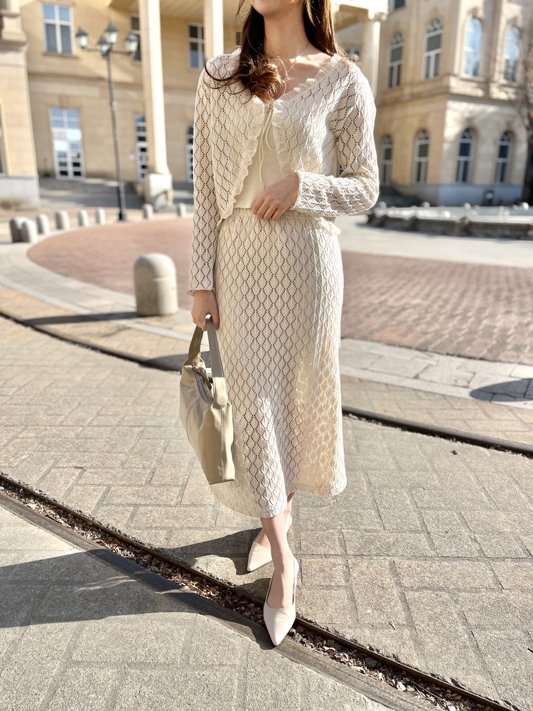 The Lacie Cardigan Set (Ivory)