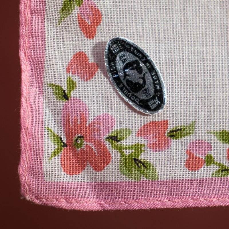 Vintage Double Fish Made in China 雙魚牌 Floral Pattern Handkerchief Set of 2(EV387)