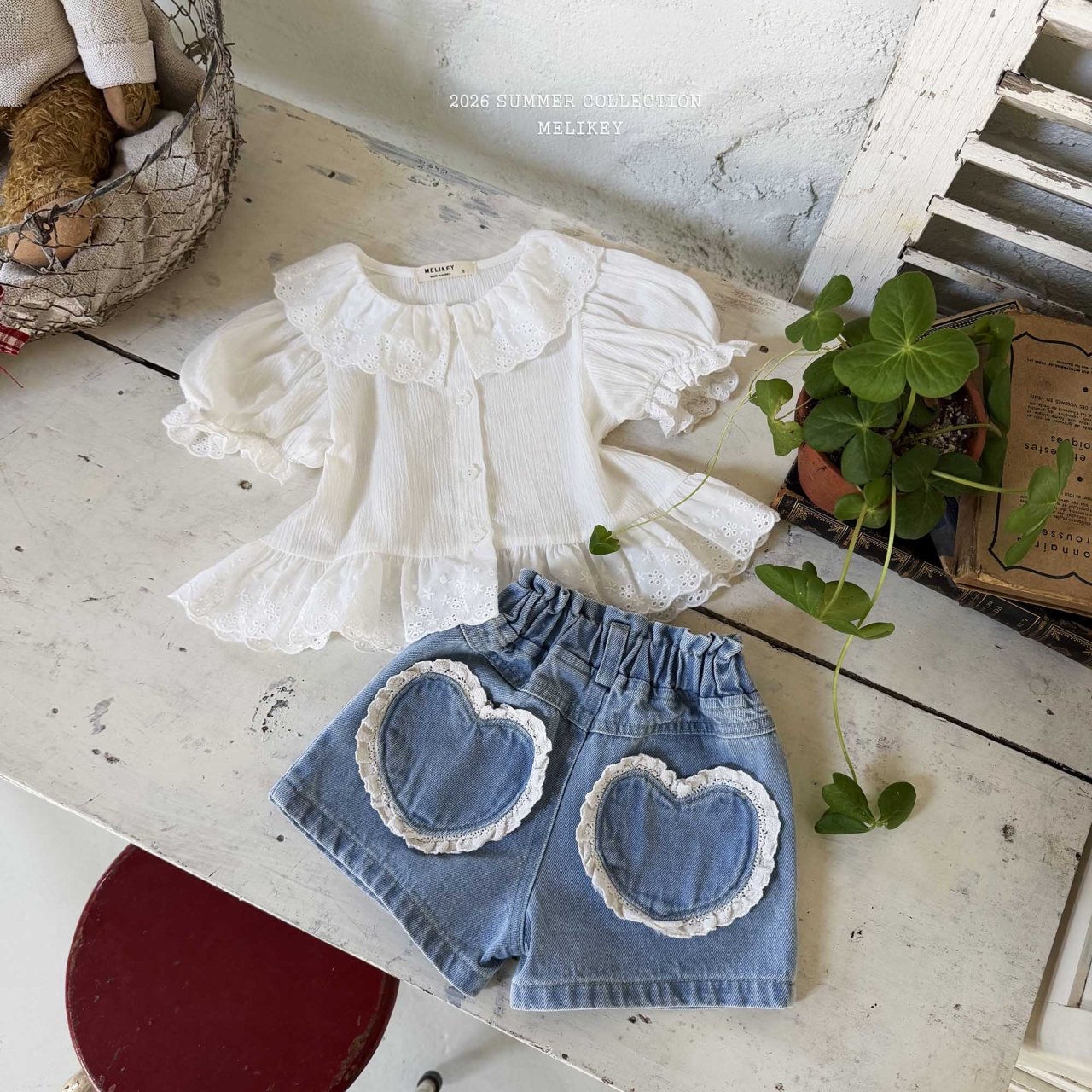 Heart Denim Shorts