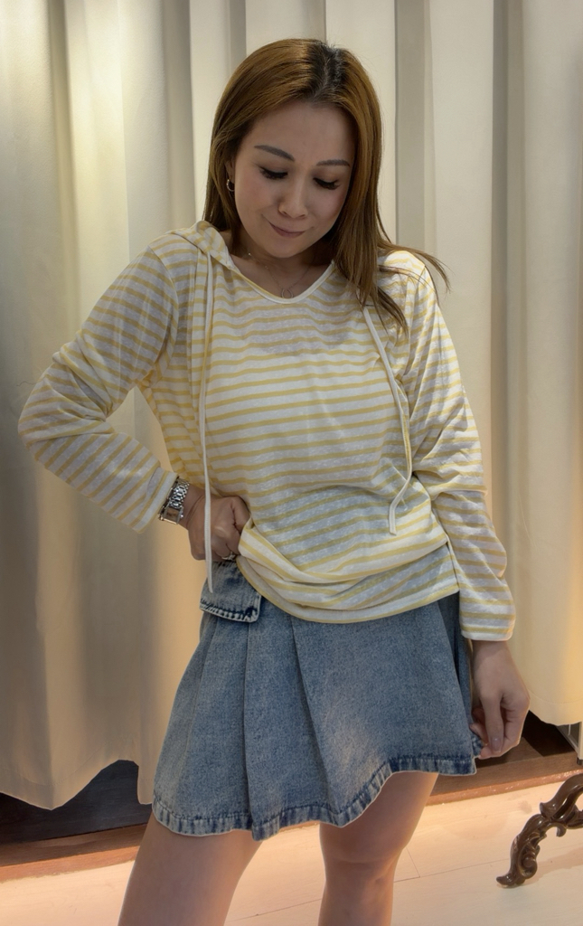 條紋連帽上衣/可當防曬👍🏻