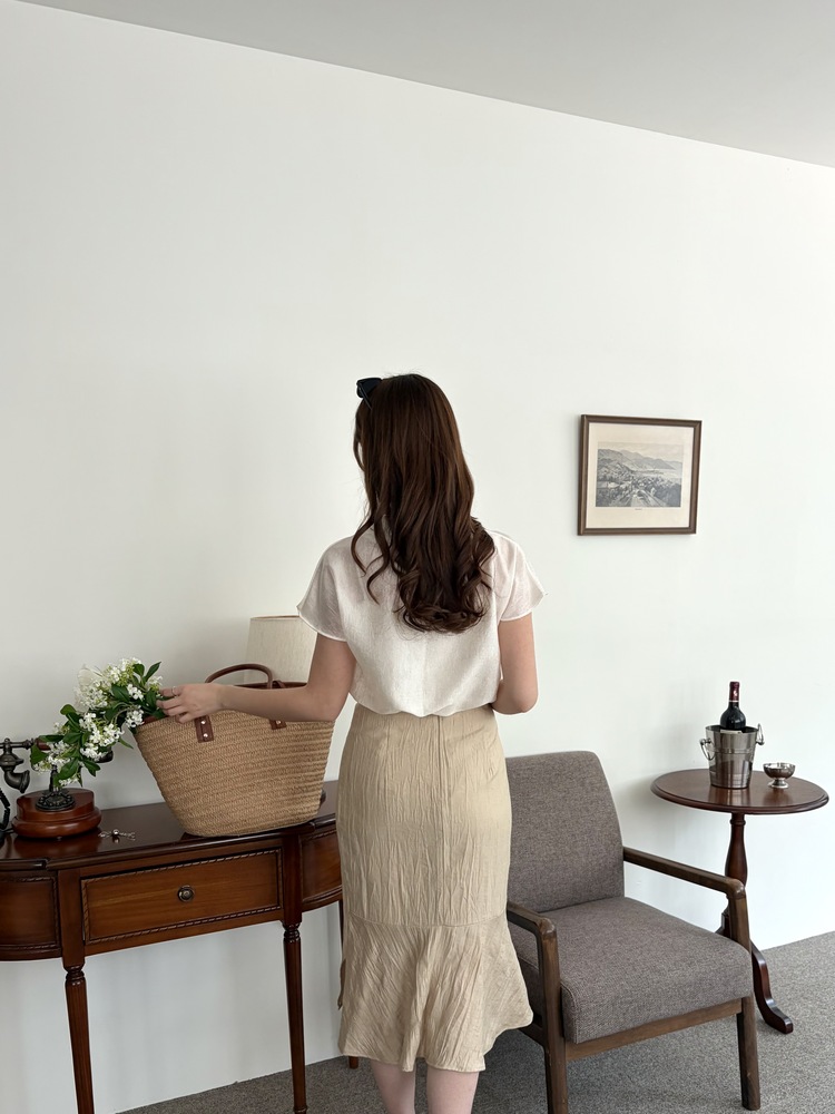 Odette Sheen Top (Ivory)