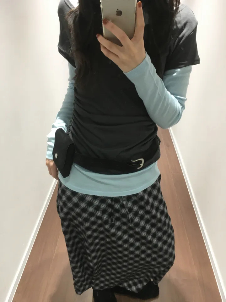 Layered Ruched Long Sleeve Top