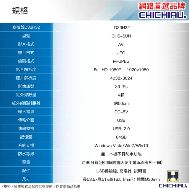 1080P 黑色橡膠運動手錶造型微型針孔攝影機/影音記錄器 SUN黑 (64G)