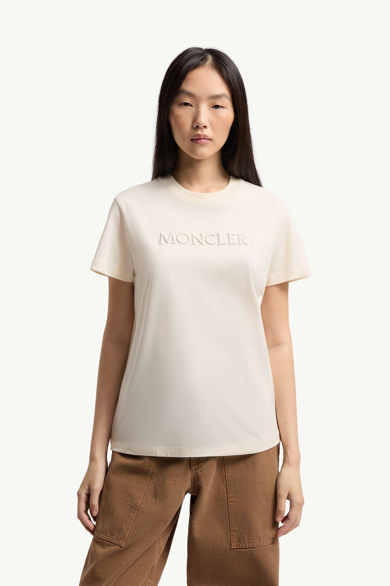 限時優惠✨訂貨📮Moncler 刺繡logo Tee  Size XS S M L  color: White ivory 