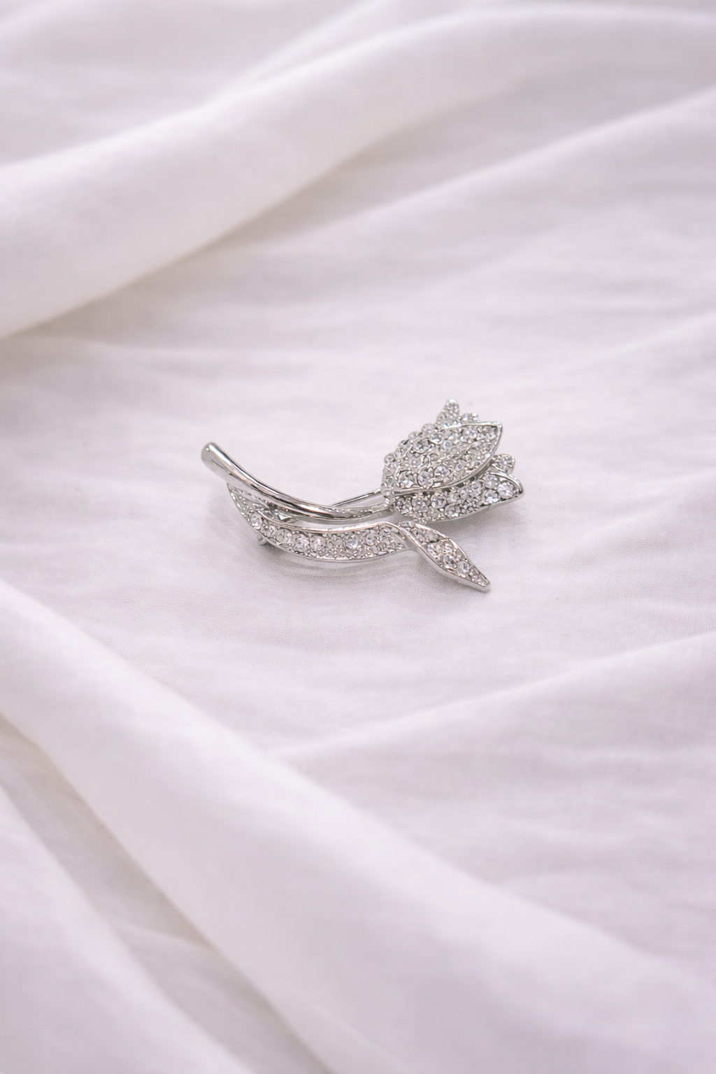 Swarovski Stone Tulip Flower Brooch