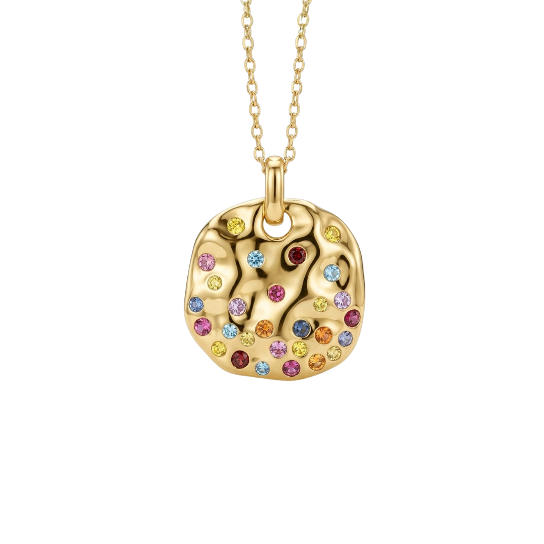 「水龍系列・法式流金・初元頸鏈」｜925純銀漣漪 • 細碎彩寶 • 低奢日常守護