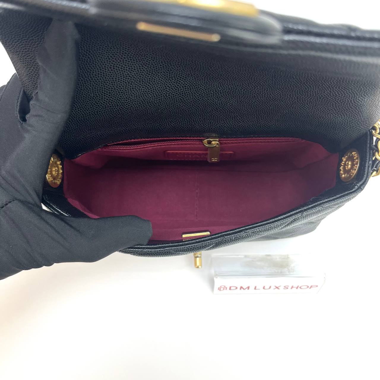 Chanel Black Caviar 22B Flap Bag GHW (Microchip)