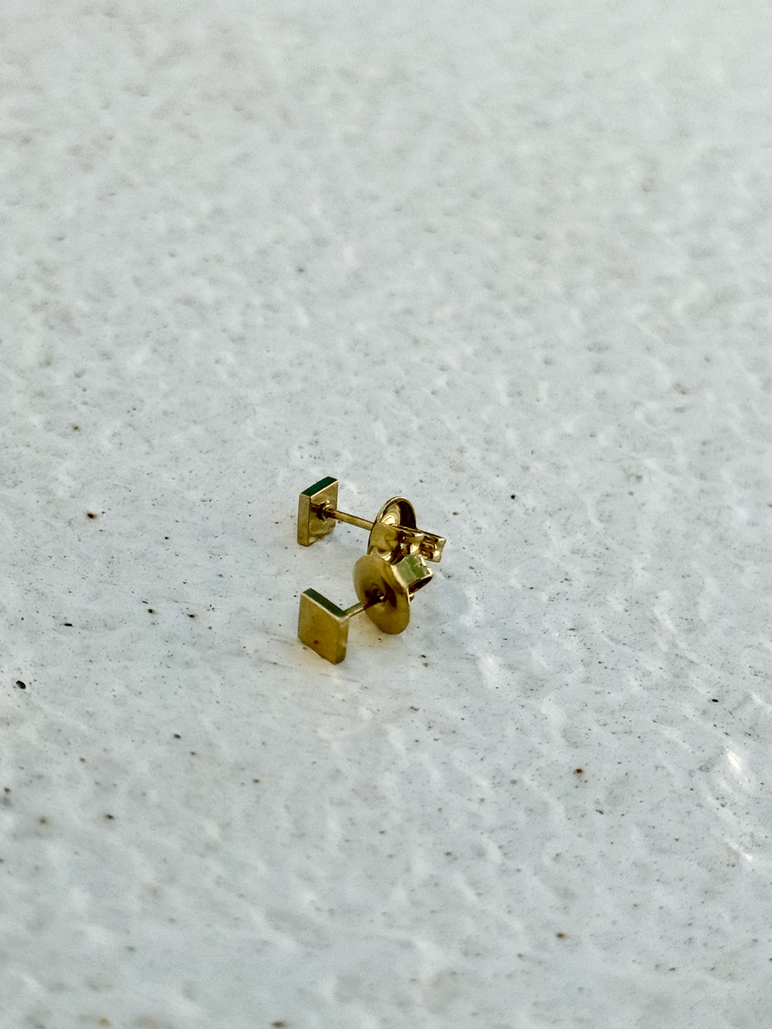 Gold square stainless earring