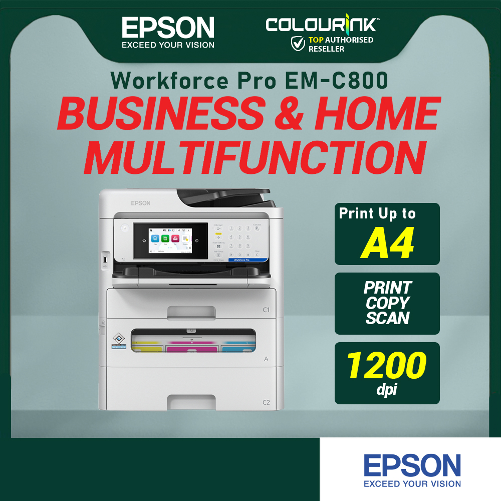 Epson WorkForce Pro EM-C800 Duplex A4 Print Scan Copy FAX with Wi-Fi ADF Feeder similar to T920DW T910DW G4010 L6170