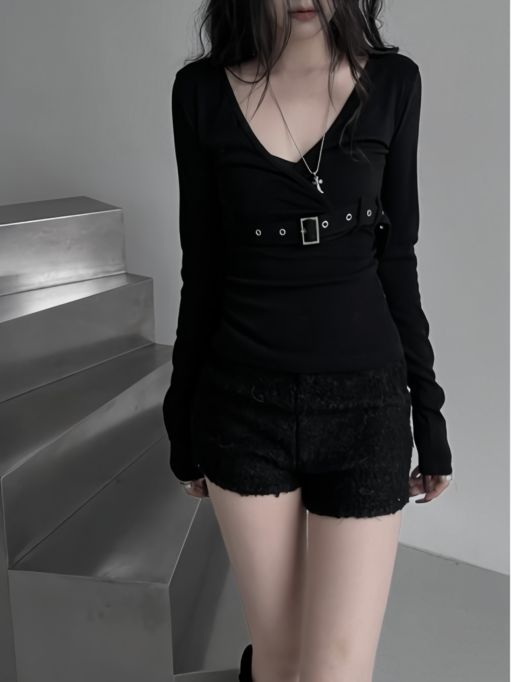 Belted Wrap V-Neck Top