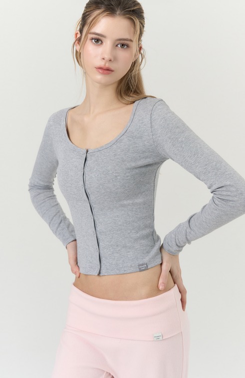 初春款小U領Cardigan 預購_Round Neck Button-Up Cardigan by Grandeline