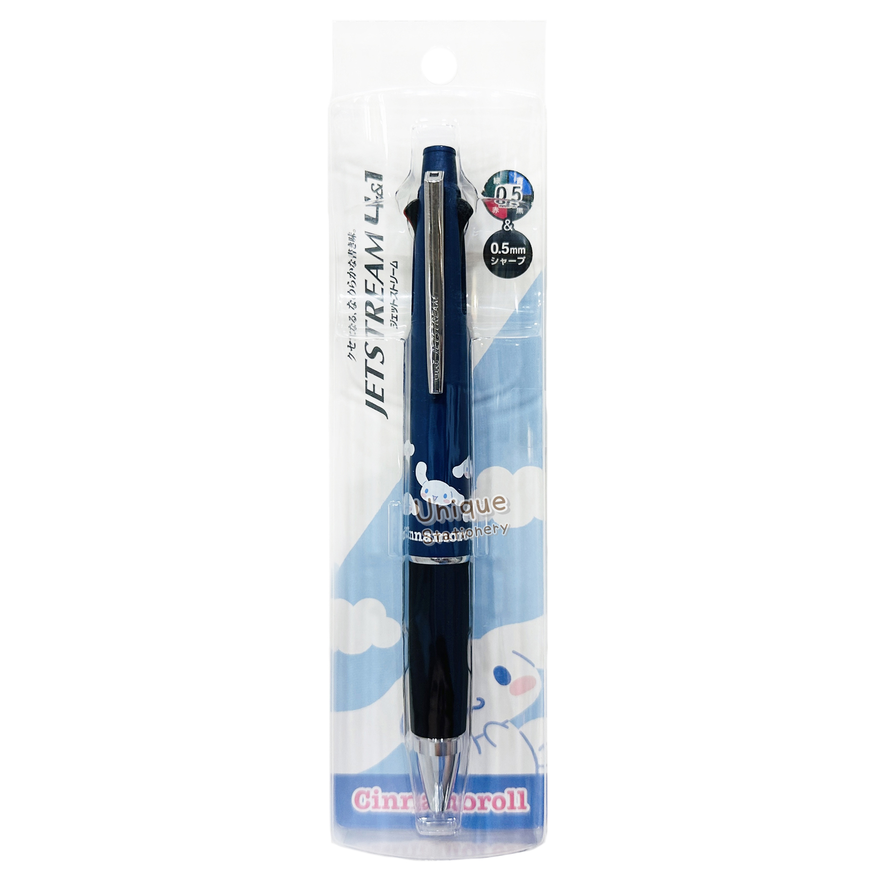 現貨｜Sanrio Cinnamoroll 玉桂狗 日本製 uni Jetstream 4&1 多功能 5用筆 0.5mm 4色原子筆 + 0.5mm 鉛芯筆 (307867)