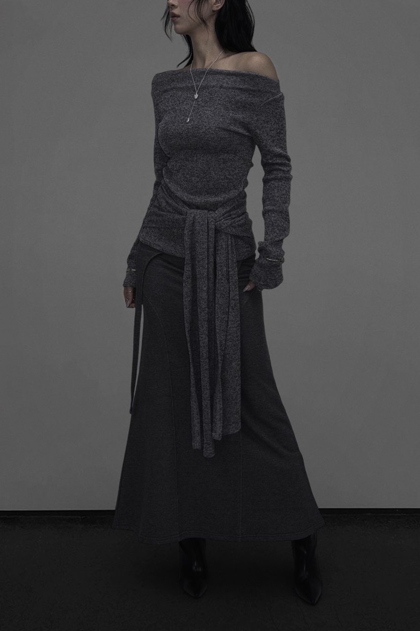 Off-Shoulder Tie-Waist Top