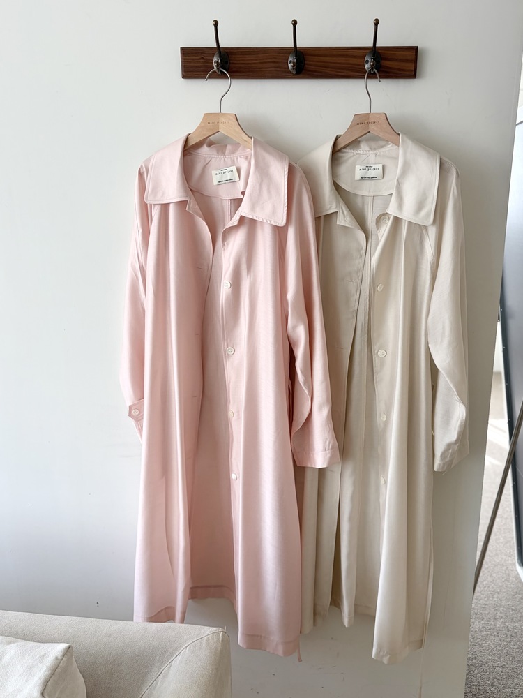 Silky Belted Trench Coat (Pink)