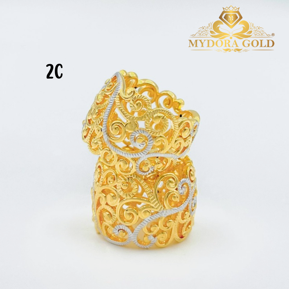 MYDORA Cincin Tiara Jawa Anggun Pahat (5G) l EMAS 916/22K