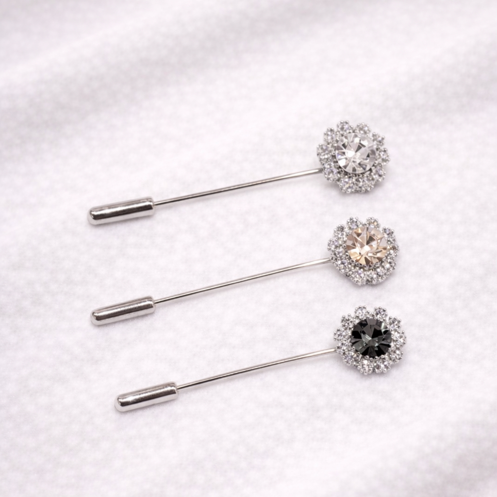 Swarovski Diamond In Flower Hijab Pin/Shawl Pin/Tudung Pin