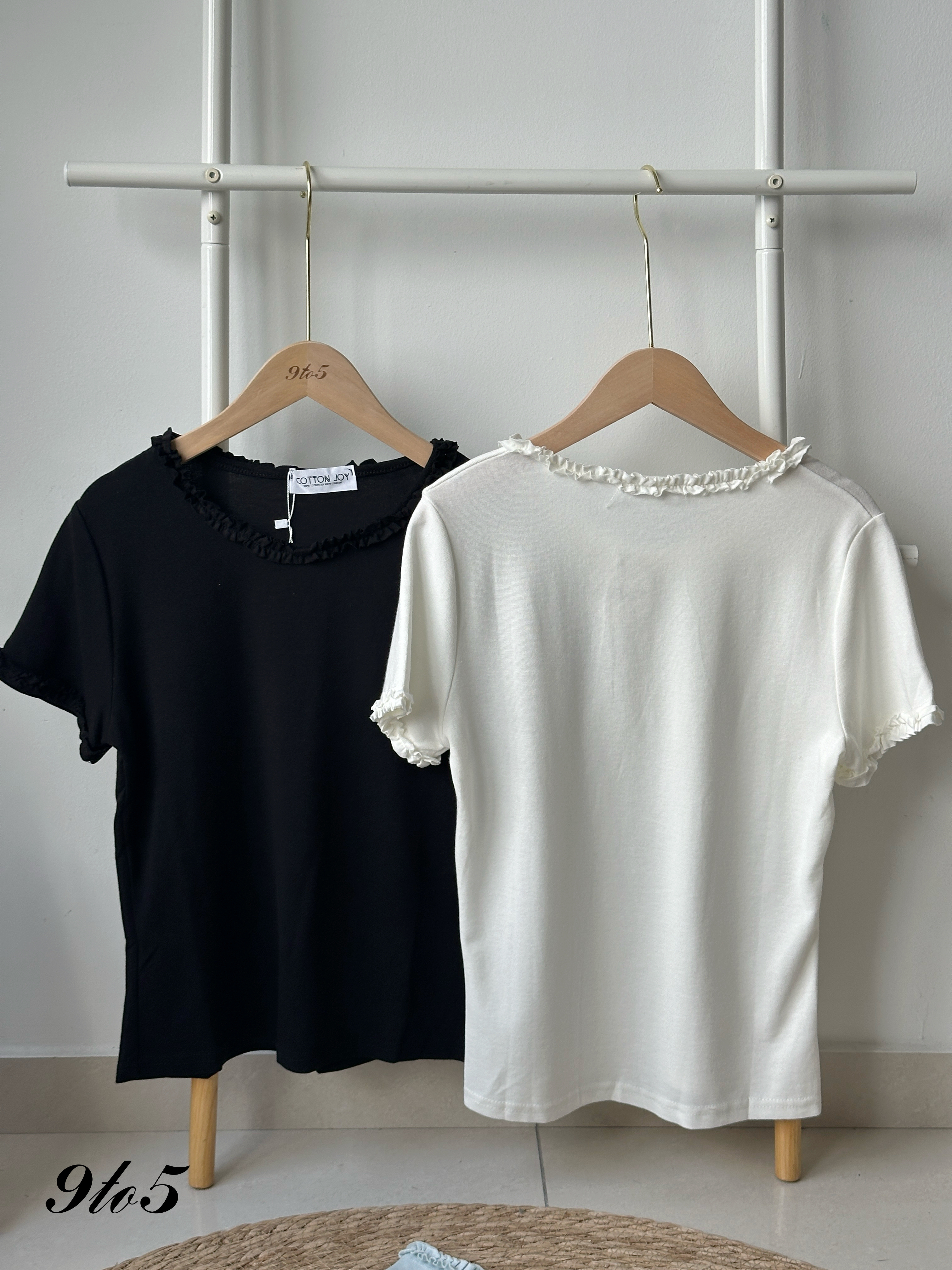 T4201 Ruffle Collar Tee - 4 Colors 