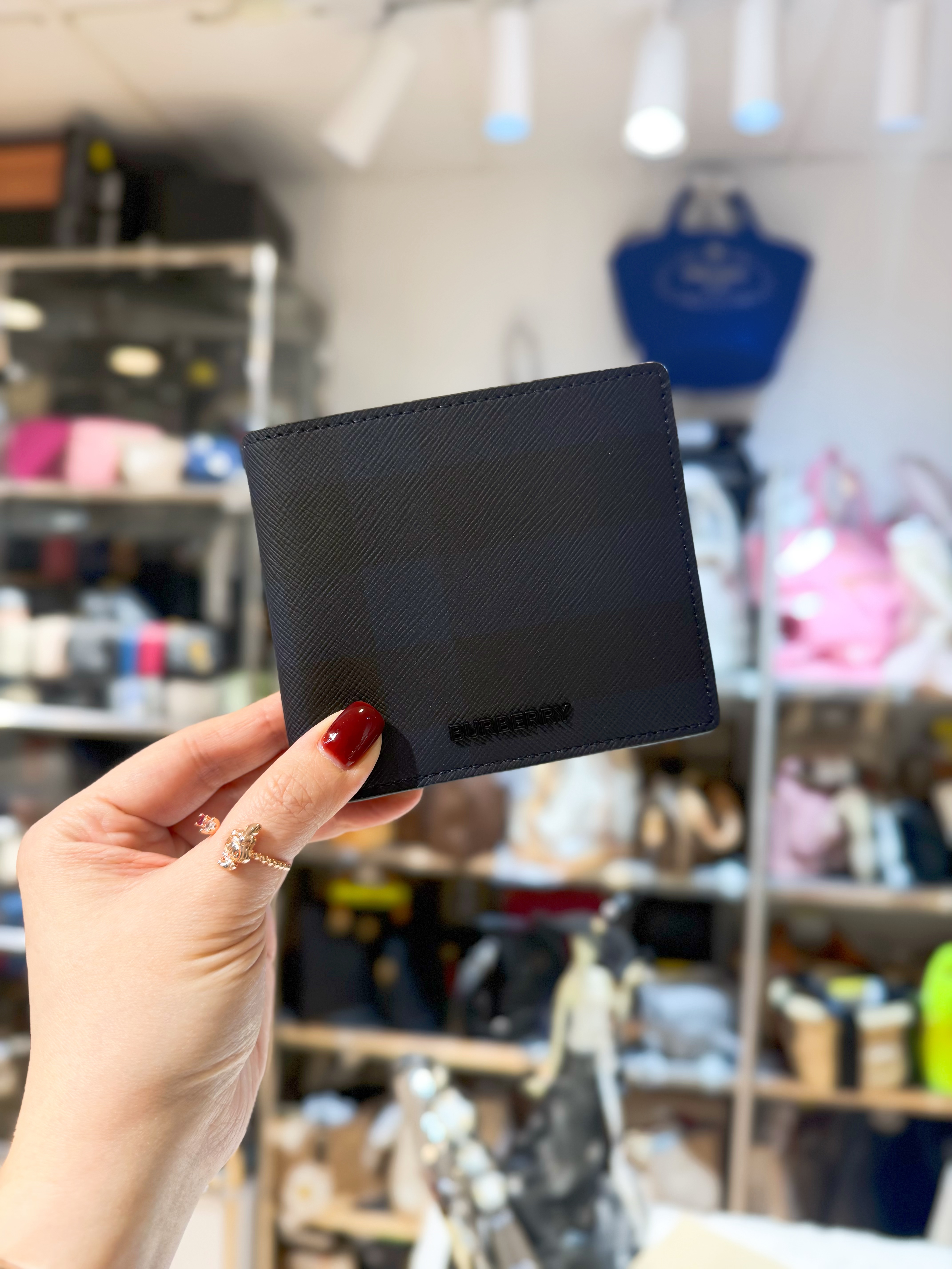 Burberry bi fold wallet 738/navy