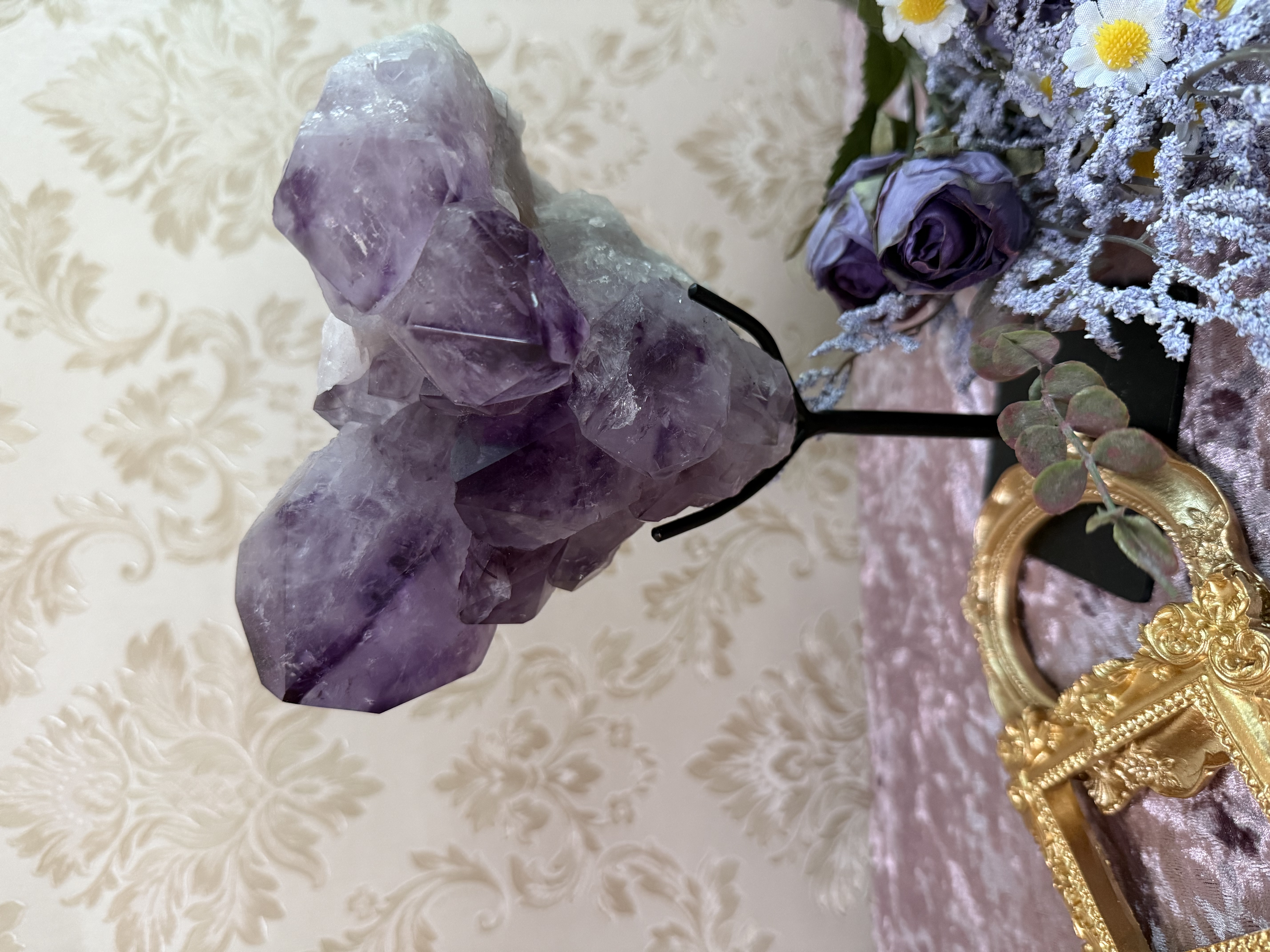 教堂城堡形紫幻影水晶簇