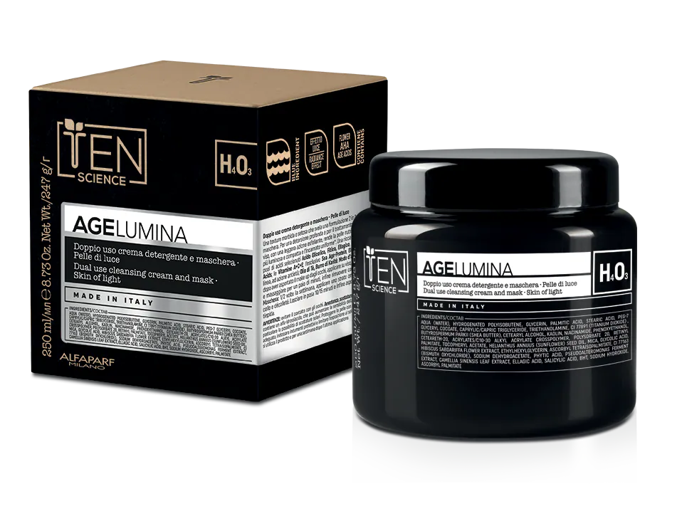 意大利 TEN SCIENCE AGE 花酸海洋抗老面霜面膜 250ML | TEN SCIENCE AGE 光感煥白雙用潔膚霜面膜 250G專業線SALON裝 