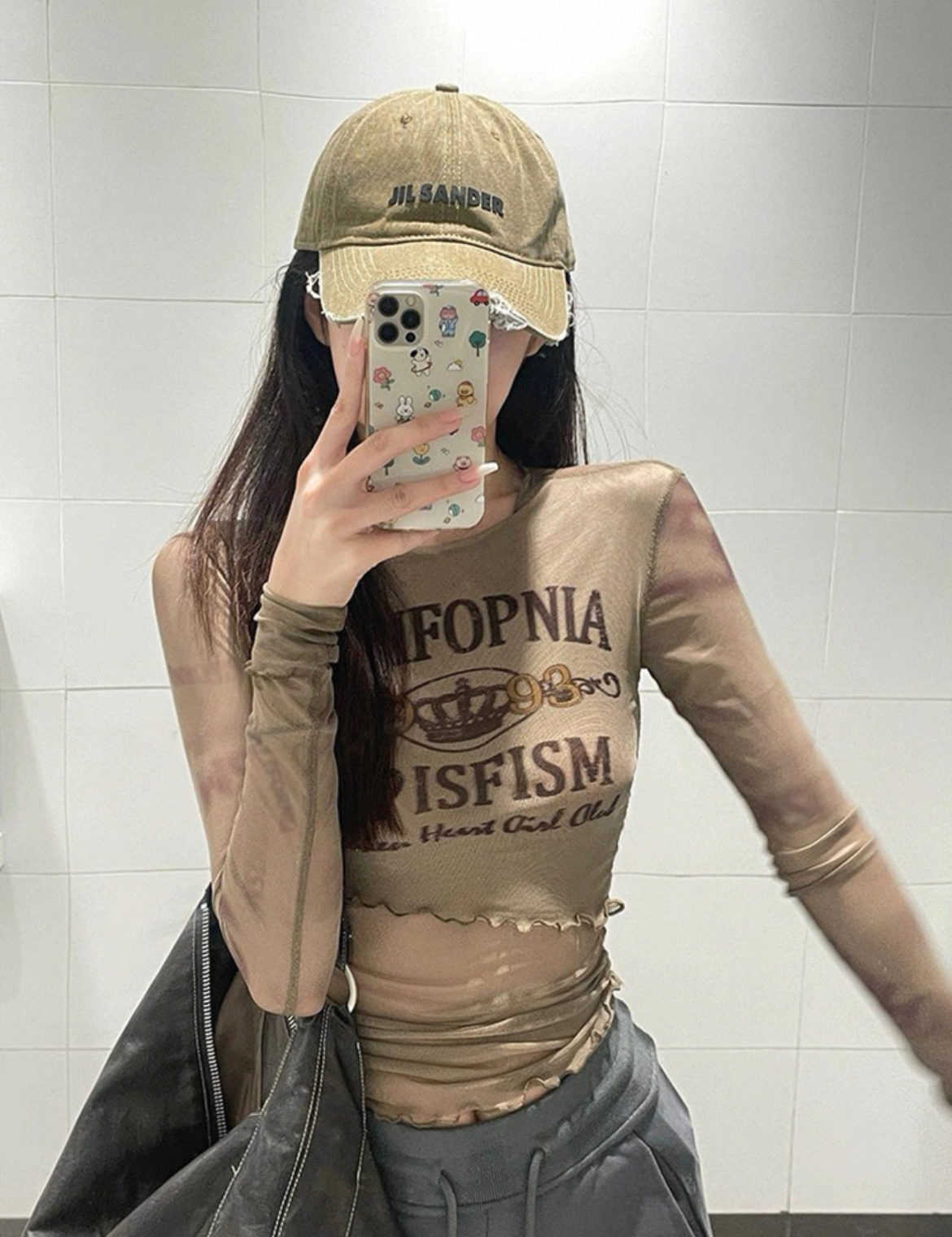 TP247修身网纱上衣