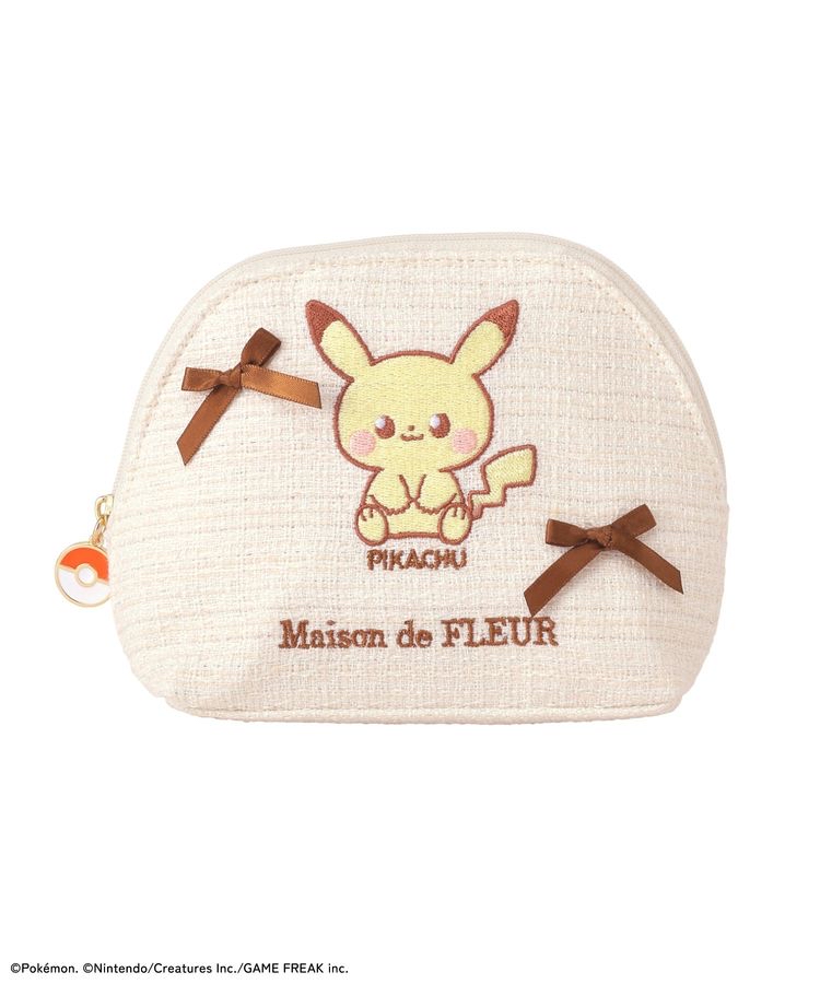 🎀【預訂】 PokePeace x Maison de FLEUR 圓形化妝包 - Pikachu