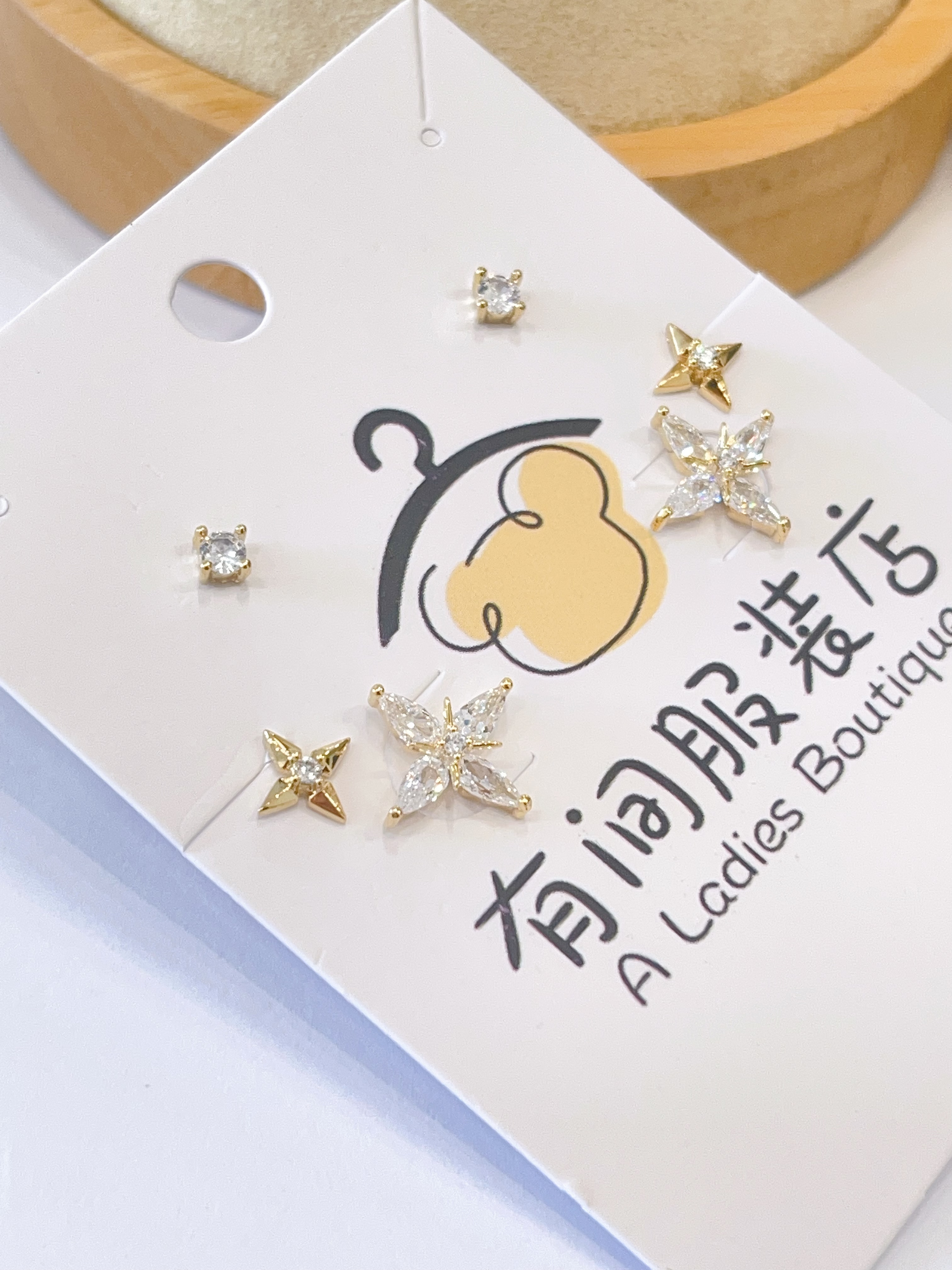 四角星合集耳环套装