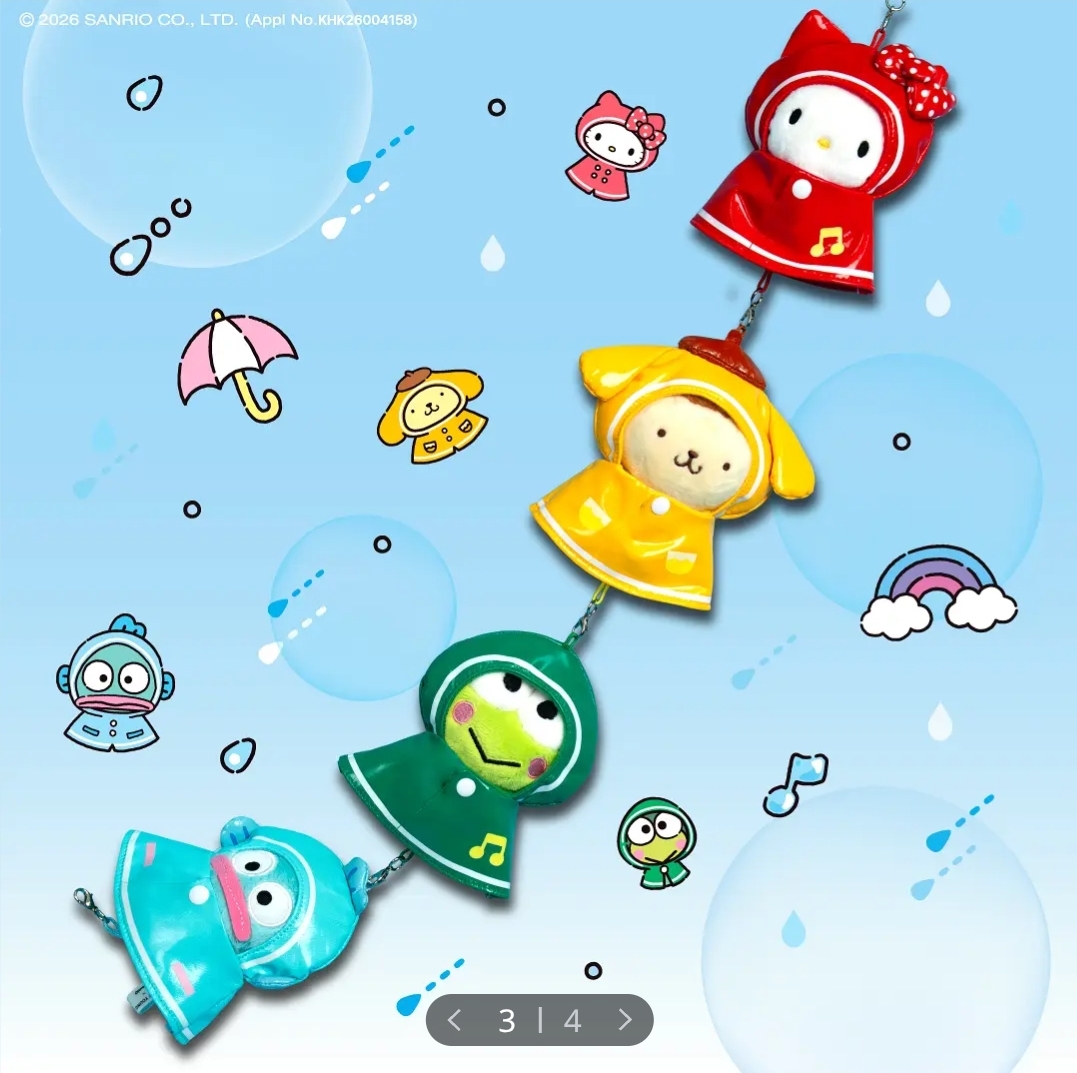 [ 韓國 Sanrio ]  Olive Young x Sanrio Rainy Day 雨天公仔系列