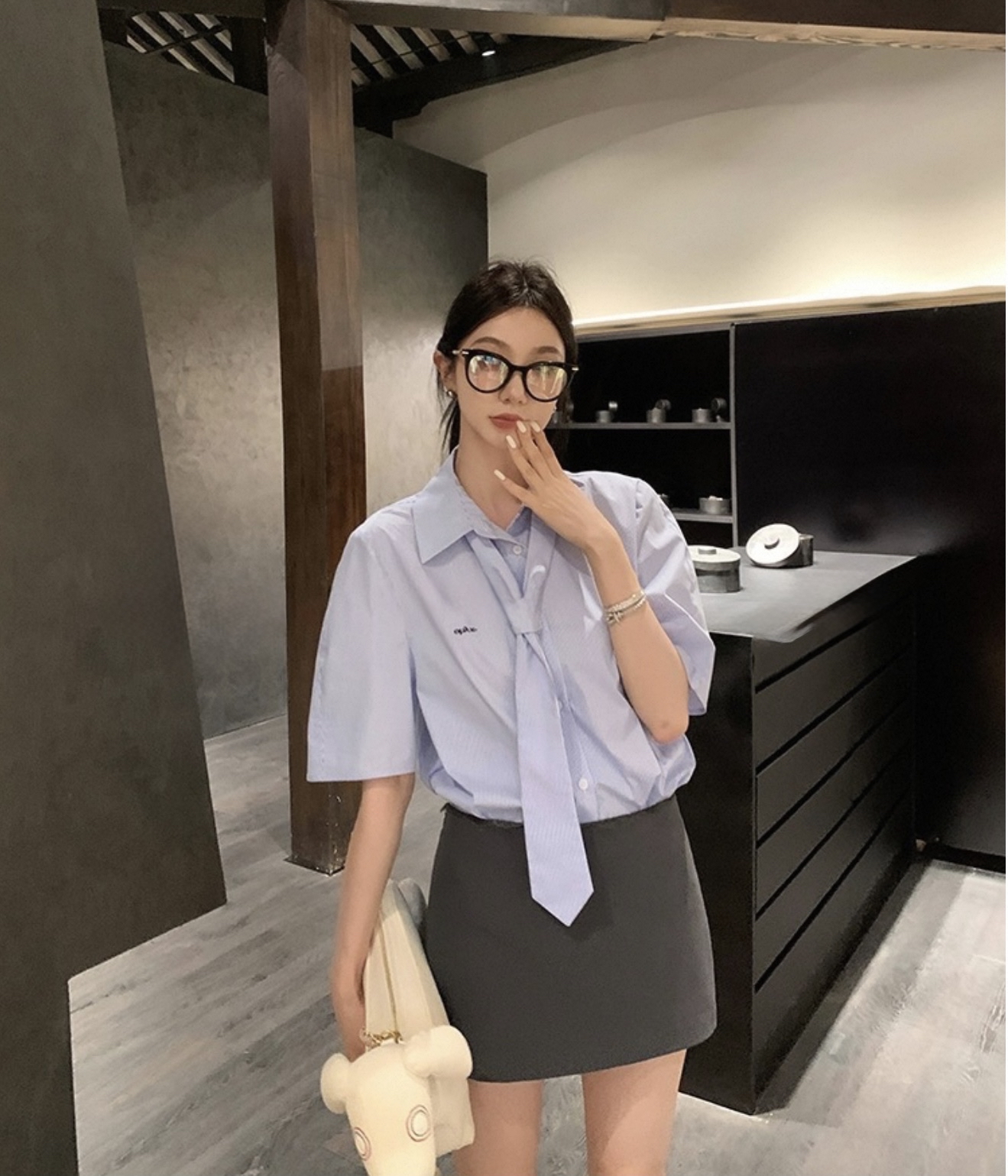 Q10009蕾丝花边短裙