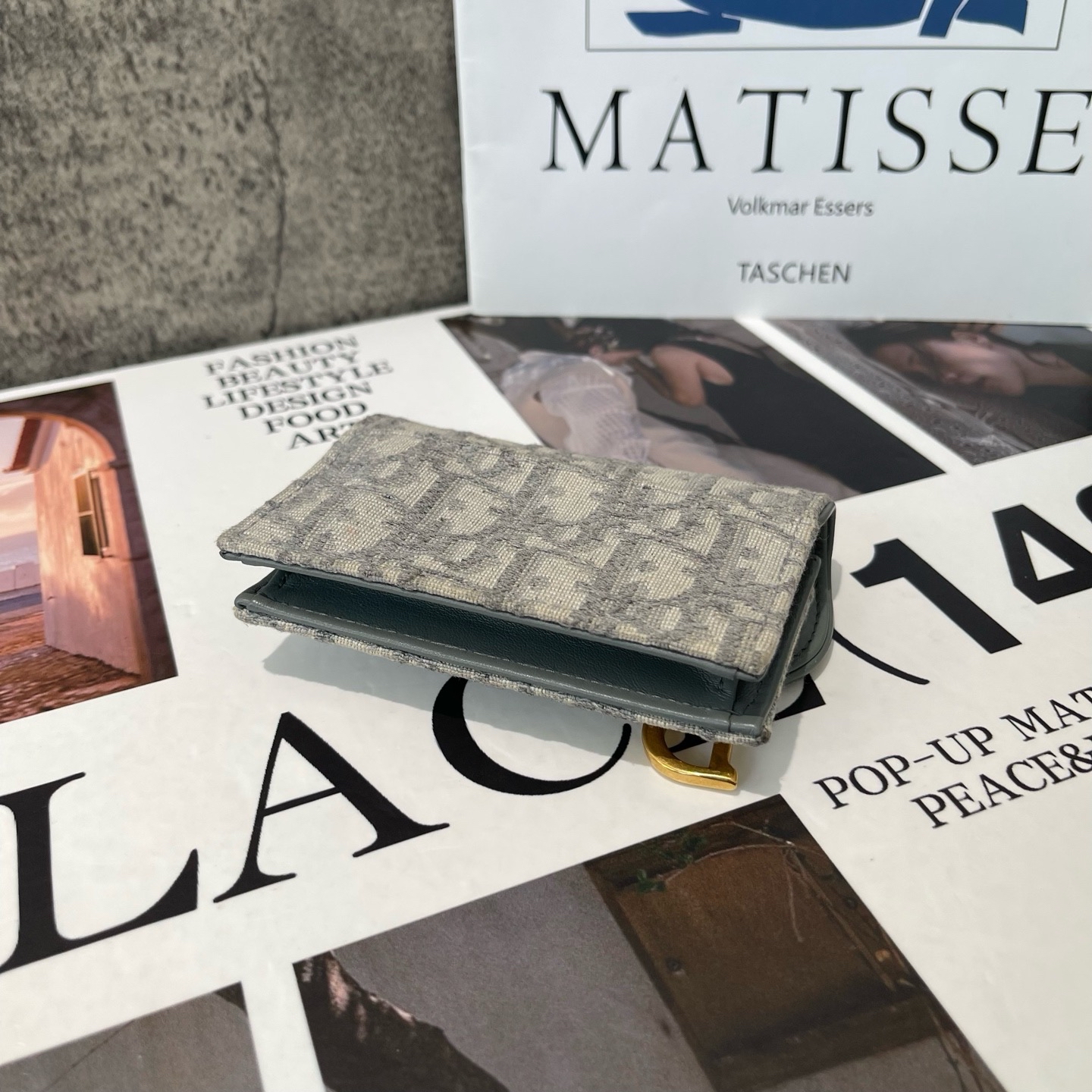 【預訂貨品】Dior經典灰色帆布卡包