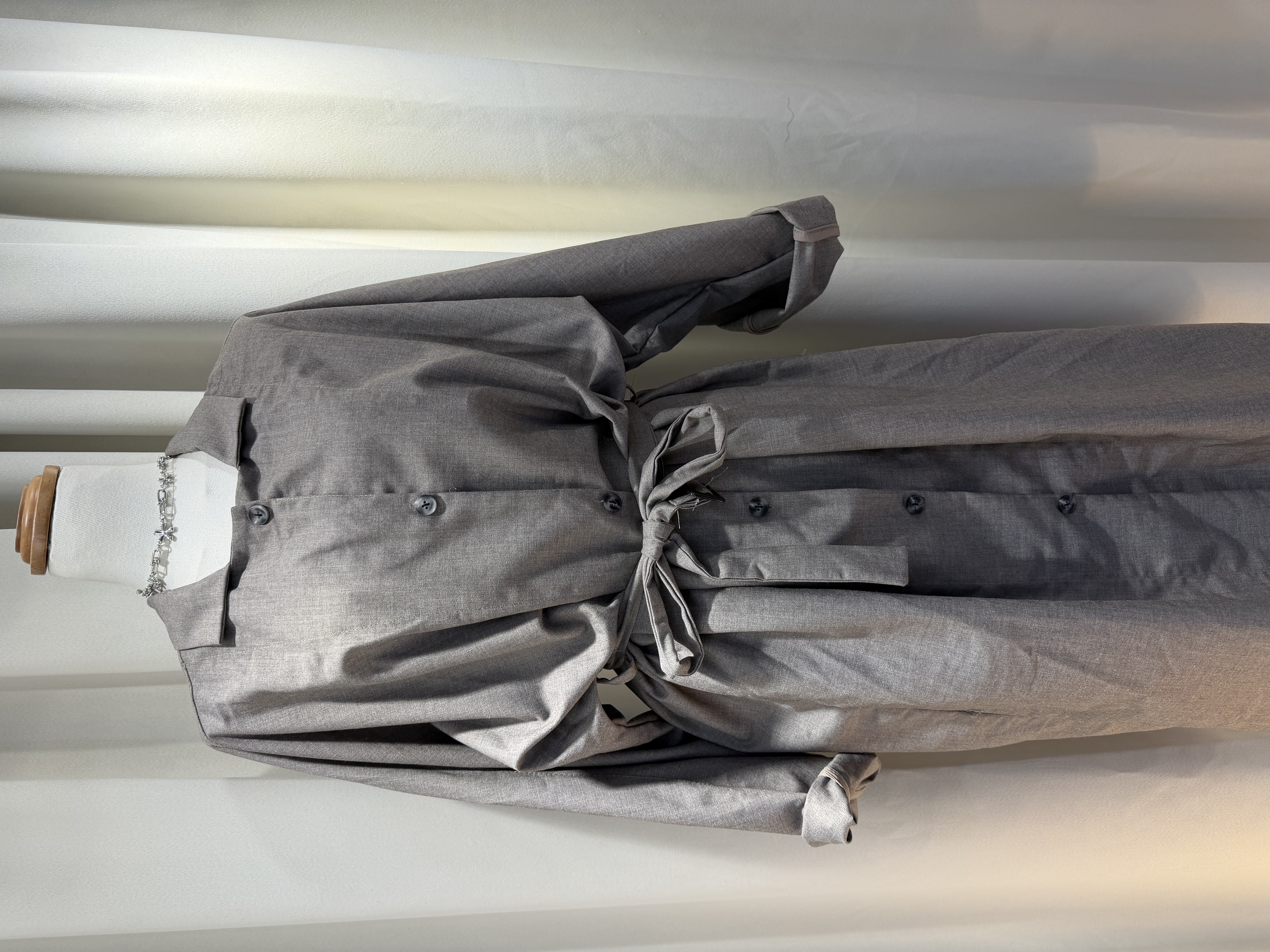 靚料優雅繫帶連身洋裝