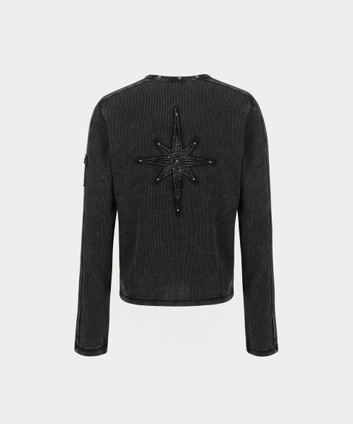 Viper Cotton Rib Round Neck Long Sleeve - Black