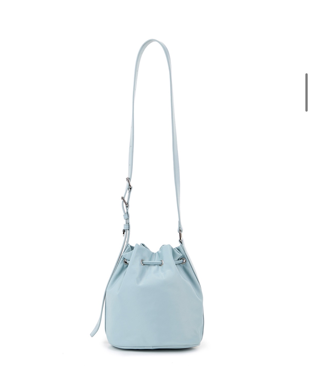 MATIN KIM 特價場 EMBOSSED LOGO MINI BUCKET BAG IN BLUE