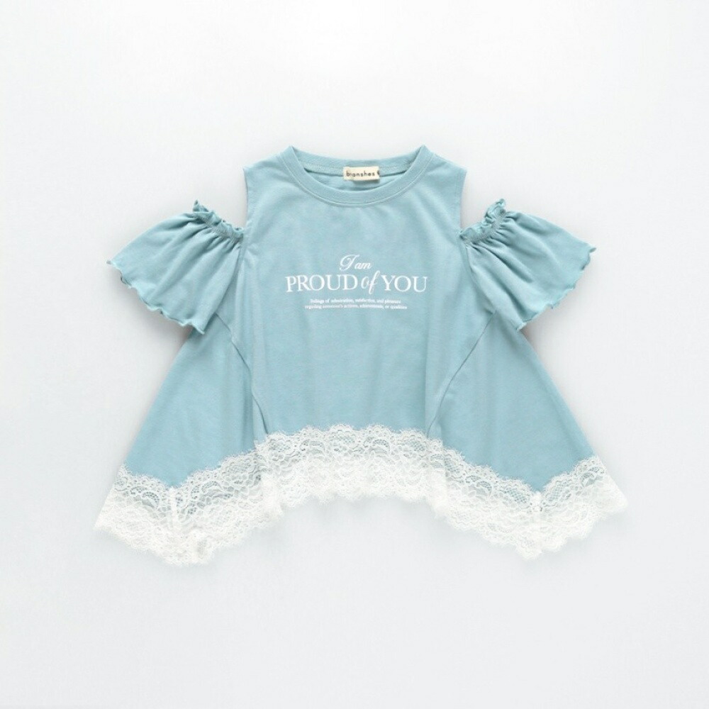 🆕【⭐訂購⭐】🌀 🇯🇵 日本直送🇯🇵 露肩 荷葉邊 蕾絲下擺 短袖TEE［2款選］🌀[ELDA-0236][260526]