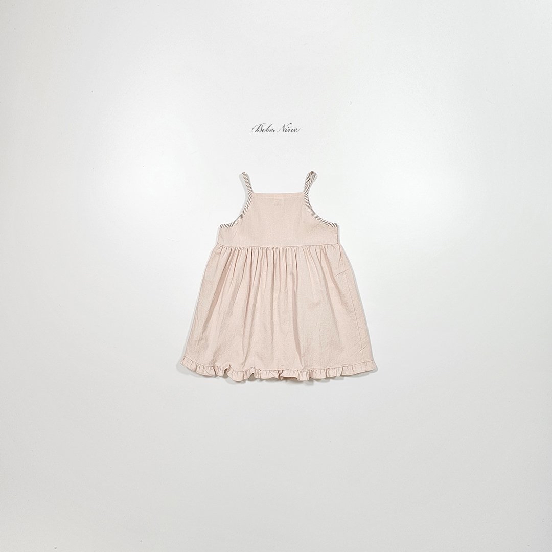 ☀️預訂 韓國直送☀️🇰🇷Bebenine三色荷葉邊下擺純棉吊帶連身裙