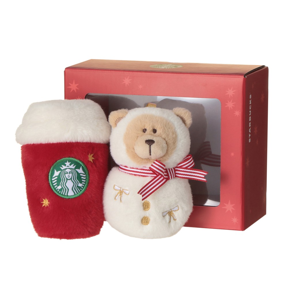 《日本 🇯🇵 STARBUCKS Colors of Holiday 聖誕系列》Bearista 雪人&咖啡杯毛絨掛飾套裝