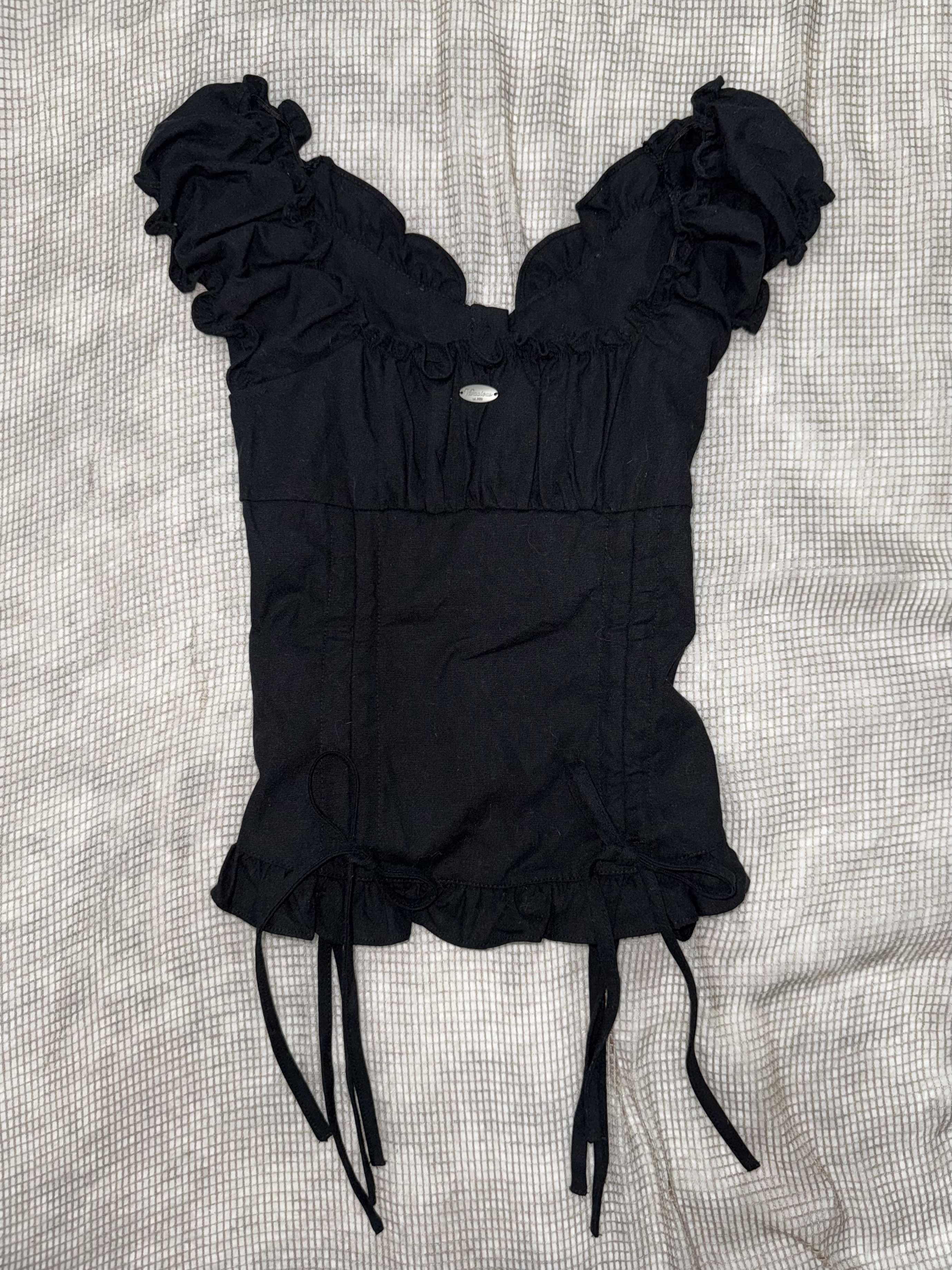 Goth Coquette Ruched Corset Top