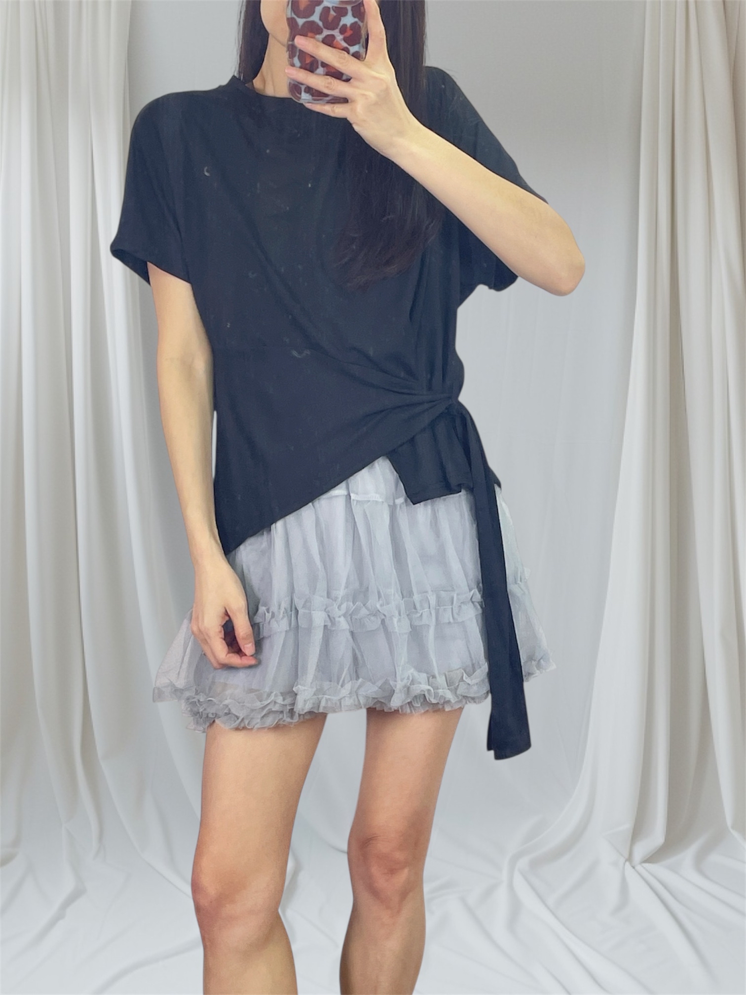 K5552 棉料衫腳穿帶短袖top